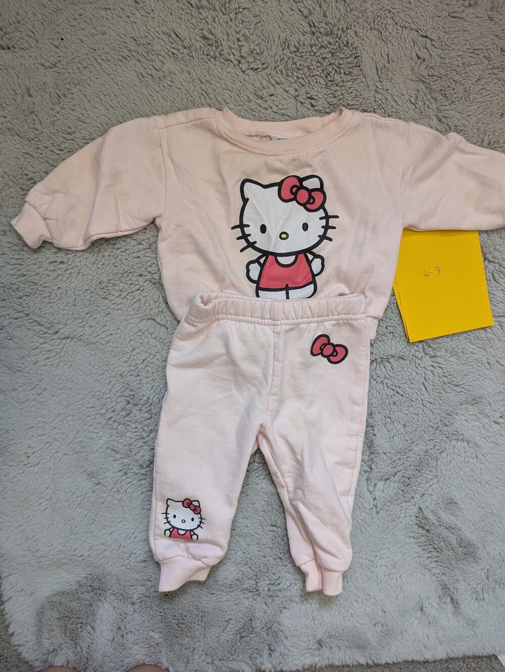 Hello Kitty Sanrio Pink Crewneck Sweatshirt & Joggers Sweatpants Set | 9M